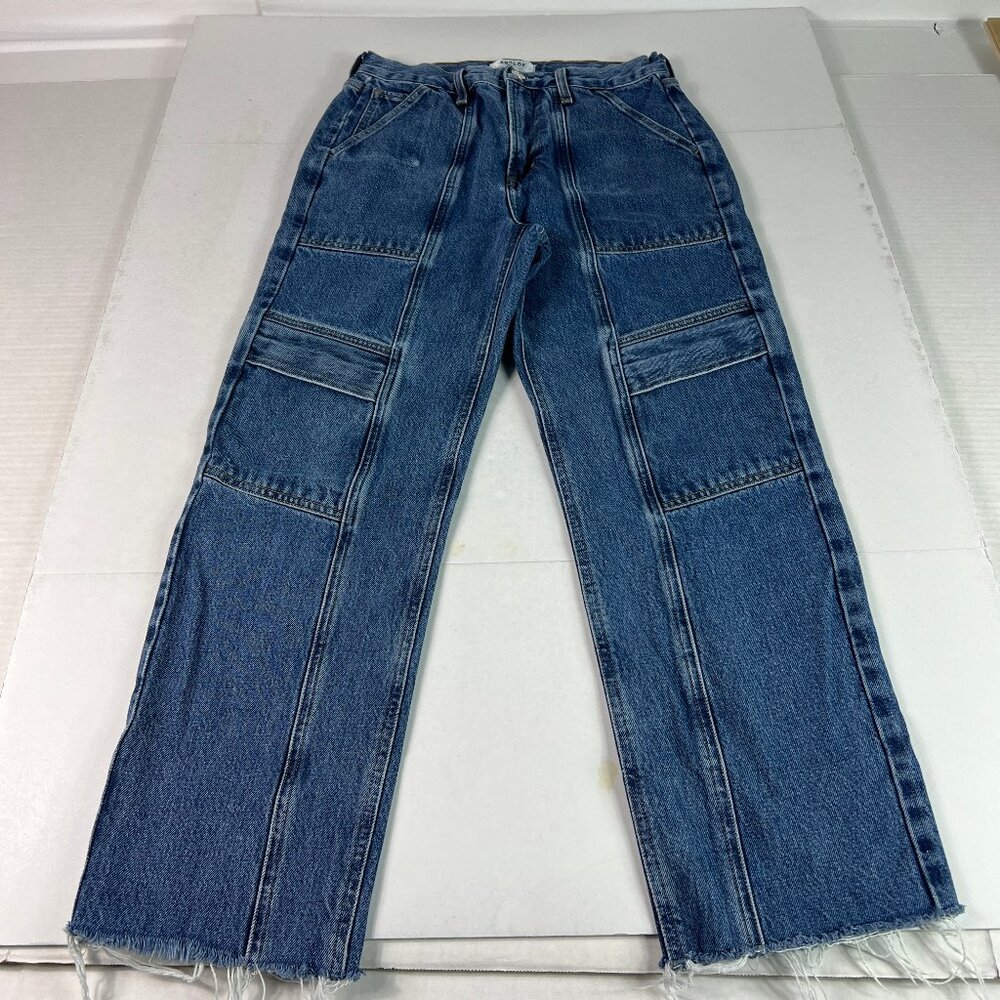 AGOLDE Jeans Women's 26x25* Cooper Straight Crop Blue Faded Cargo Denim Tag 24